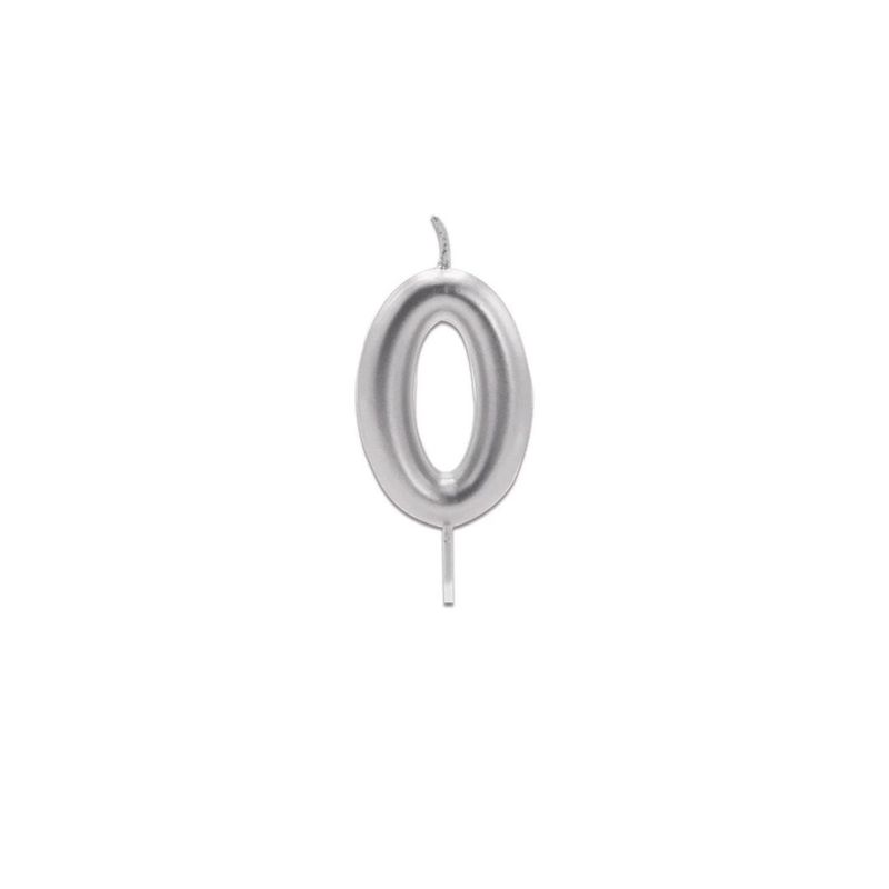 GENERICO - Vela Plata Numero 0 De 13cm Grande