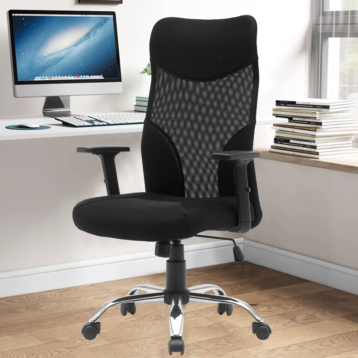 VIDITA - Silla Ejecutiva Ergonómica 121x64x63 cm Apoyabrazo Ajustable Negro