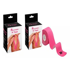 RECOVERY - PACK 10 TAPES KINESIOLOGICA ROSADO PRECORTADA 5CM X 5MT