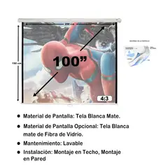 MALIK - Telon Mural 2.00mx1.50m 4:3 100 pulg. para Philips N/pix 520