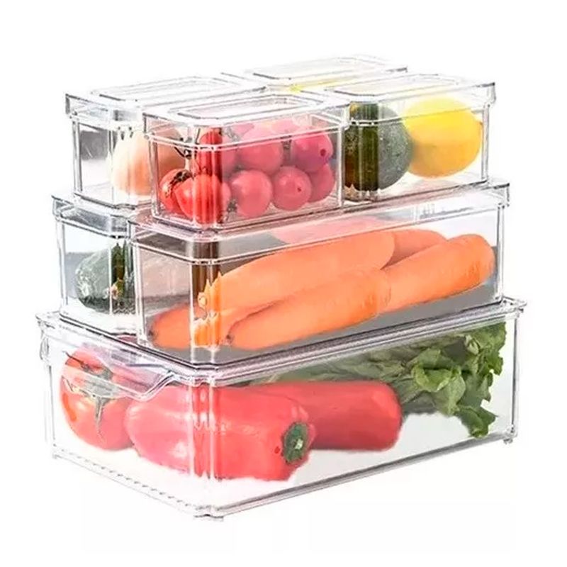 GENERICO - Organizador Refrigerador Cocina Set 7 Contenedores Con Tapa