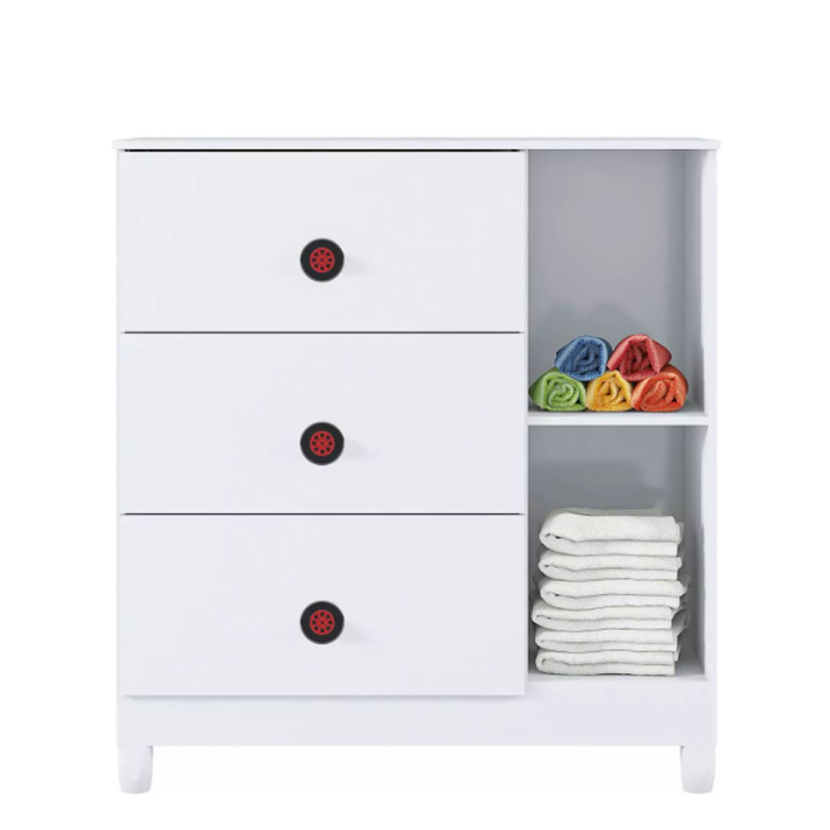 KIDSCOOL - Comoda Infantil Con Puerta Fast Car Blanco