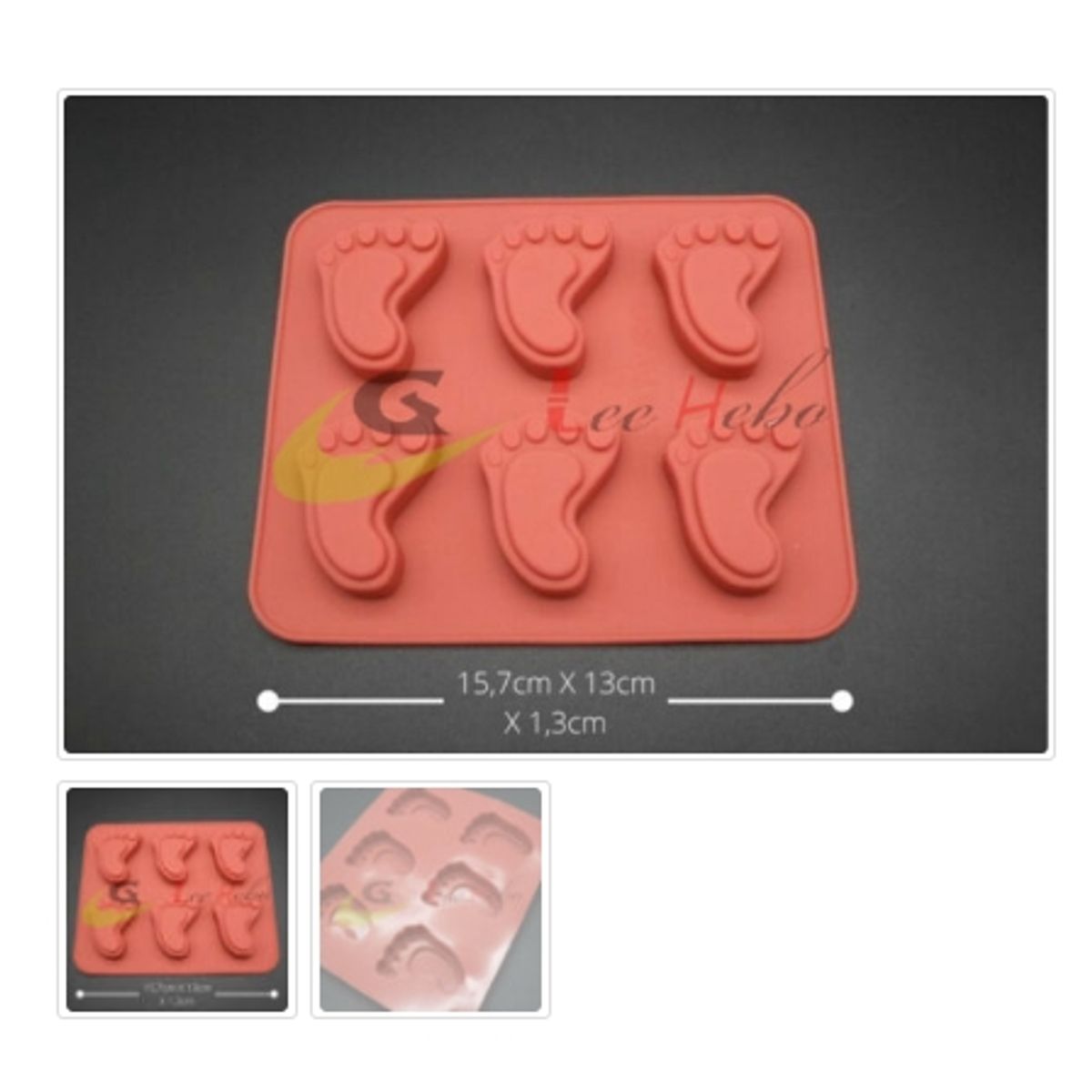 GENERICO - Molde De Silicona Molde Pies 6 Divisiones