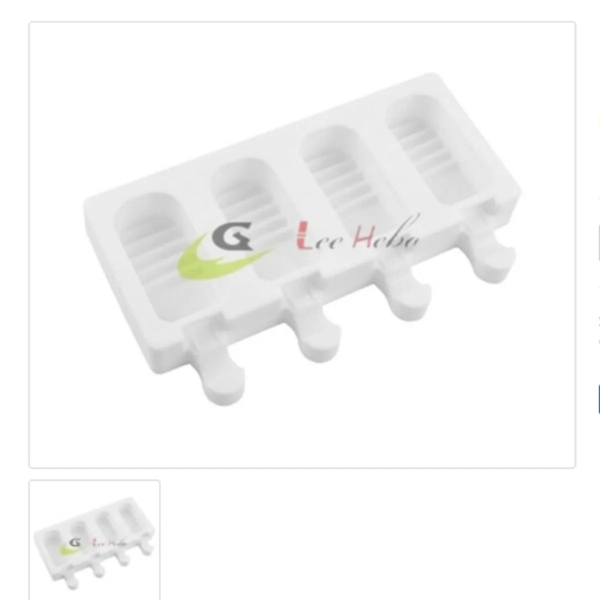 GENERICO - Molde De Silicona Molde Paleta de Helado 4 Divisiones Helados