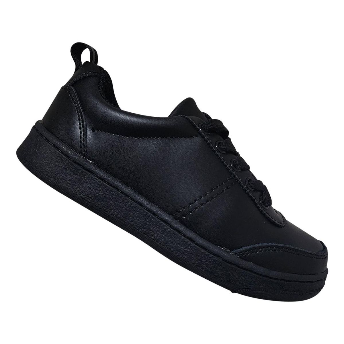 GENERICO - Zapatilla Adulto Negra De Cuero Temporada Escolar Negro 7501…