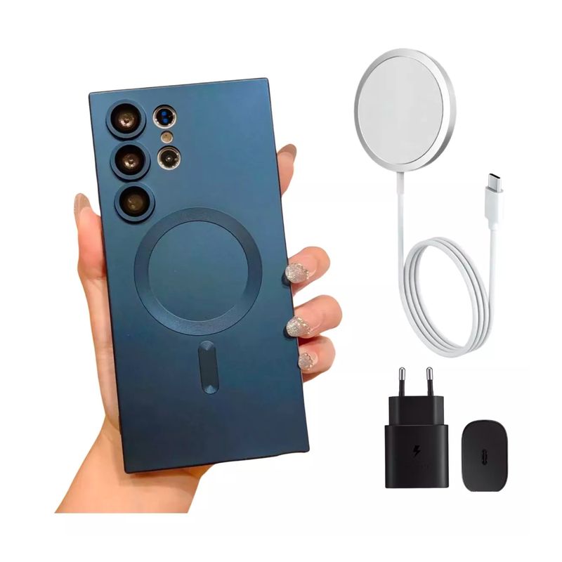 GENERICO - Carcasa Magsafe Para Samsung S24 Ultra- Protector De Camara AZUL