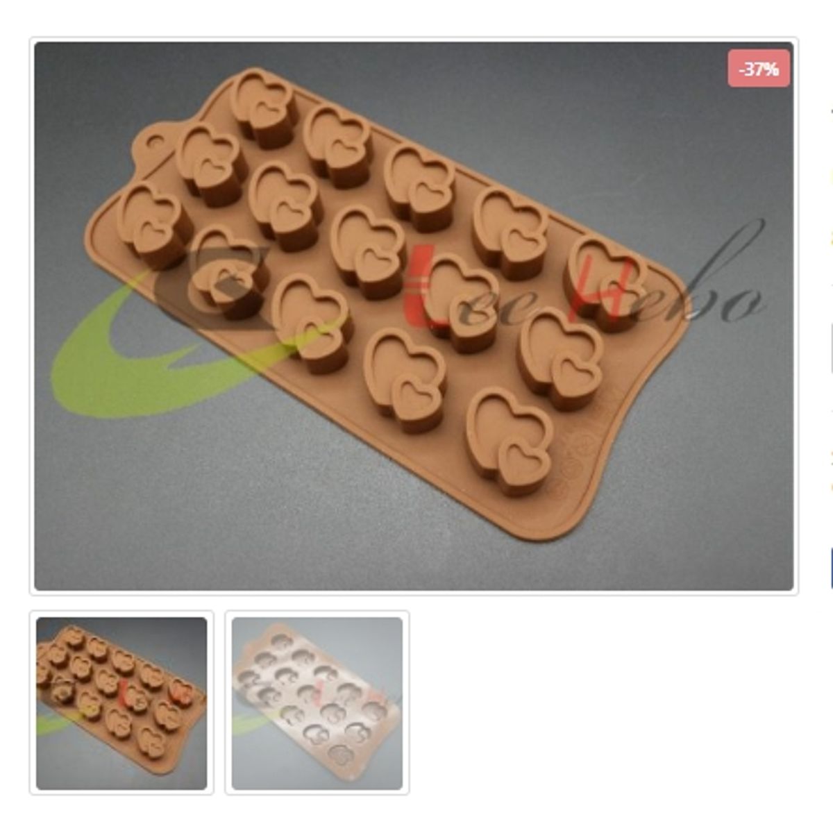 GENERICO - Molde De Silicona Molde Corazon 15 Divisiones.