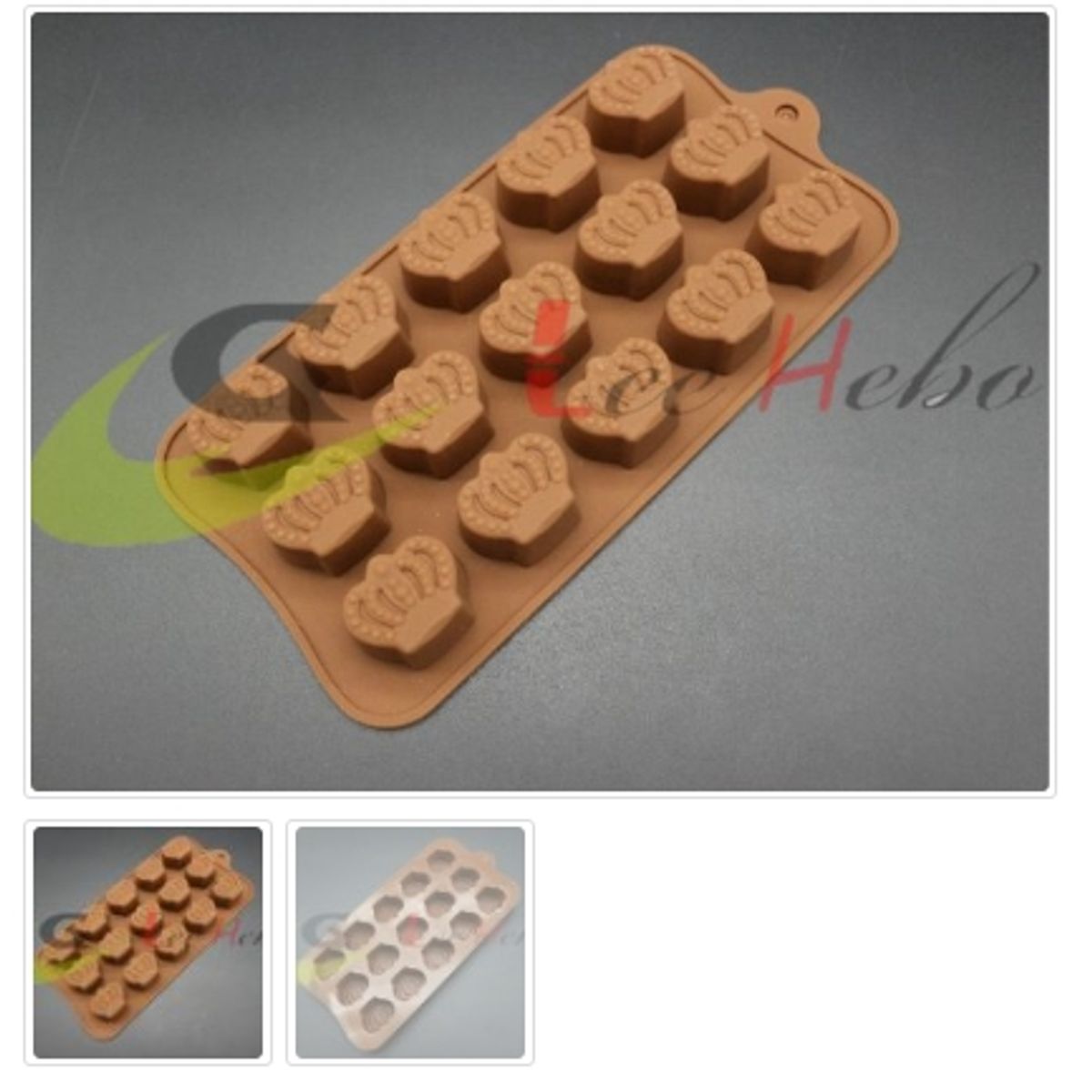 GENERICO - Molde De Silicona Molde Corona 15 Divisiones Chocolate