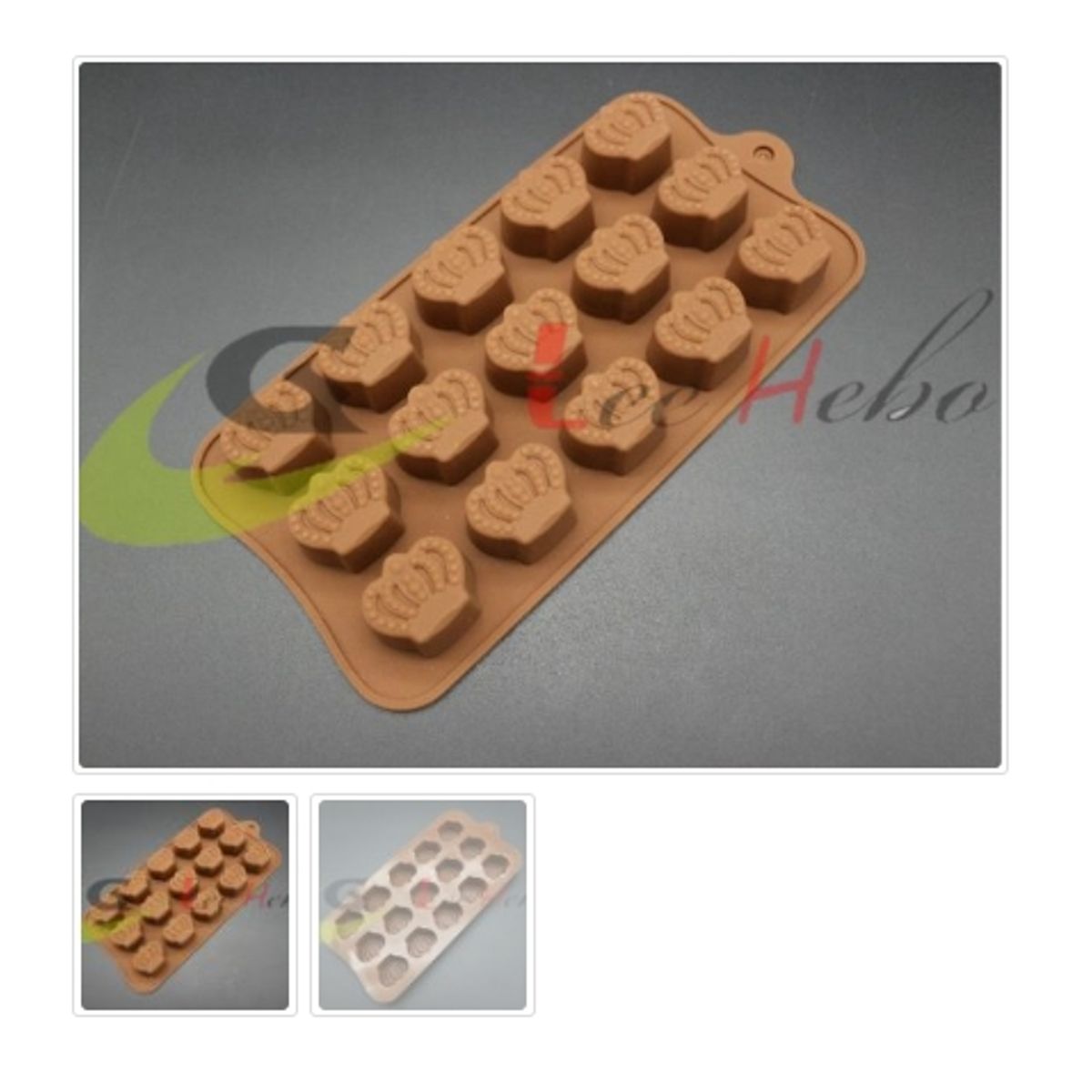 GENERICO - Molde De Silicona Molde Corona 15 Divisiones Chocolate