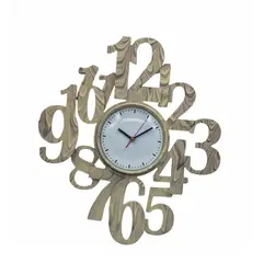 MOGA - Reloj de pared mural 35x40cm pvc con vidrio beige