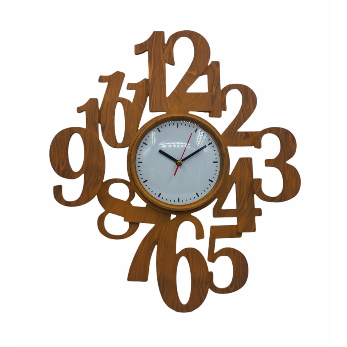 MOGA - Reloj de pared mural 35x40cm pvc con vidrio cafe claro