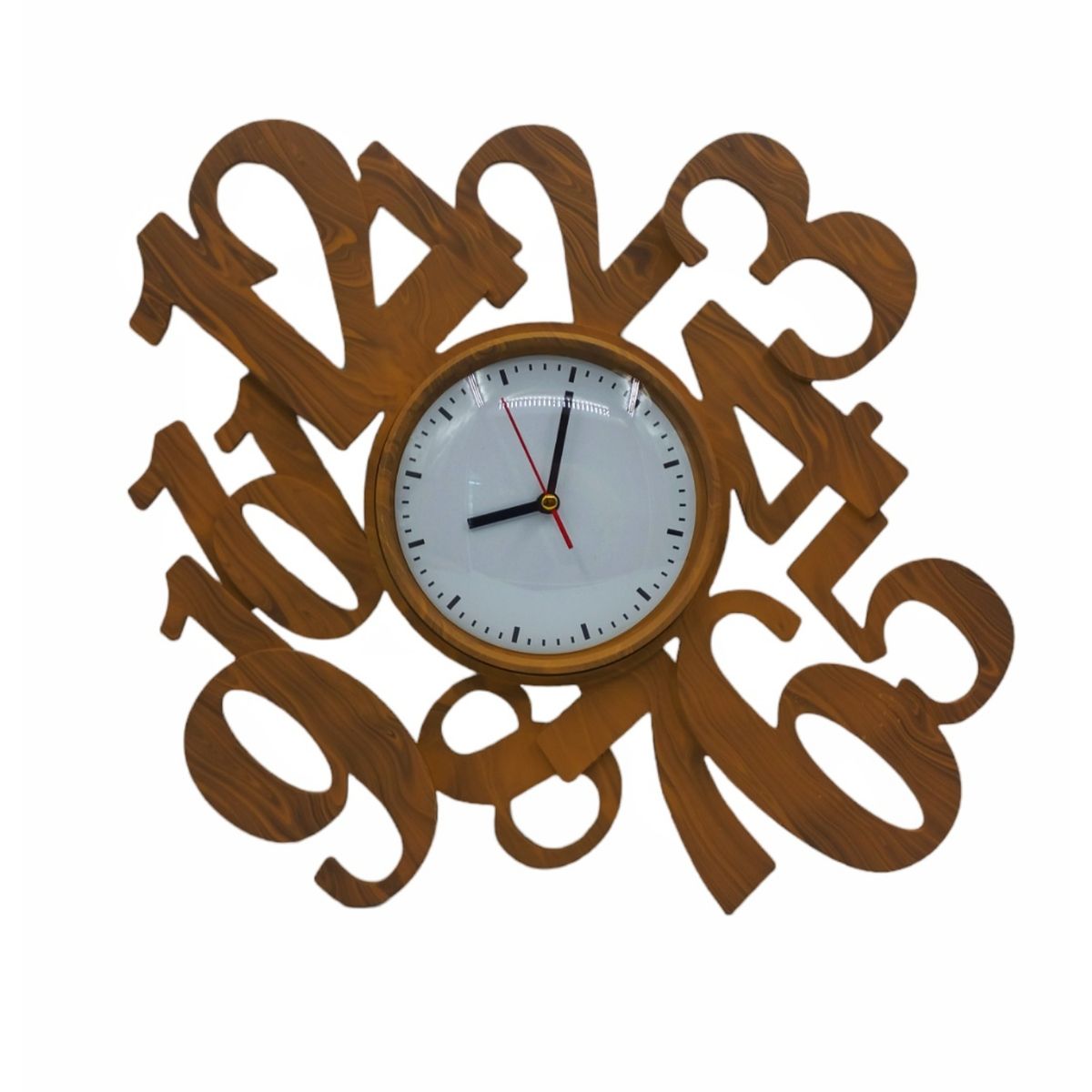MOGA - Reloj de pared mural 35x40cm pvc con vidrio cafe claro