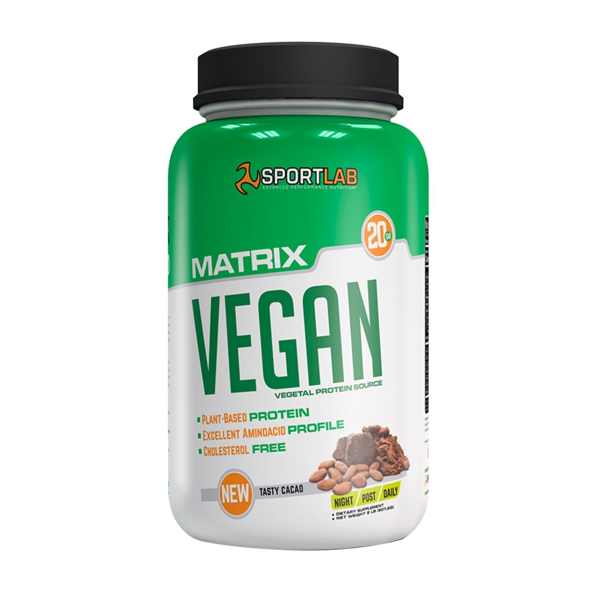 SPORTLAB - Vegan Matrix, Proteína vegana (2 Lb) - Original - CHOCOLATE