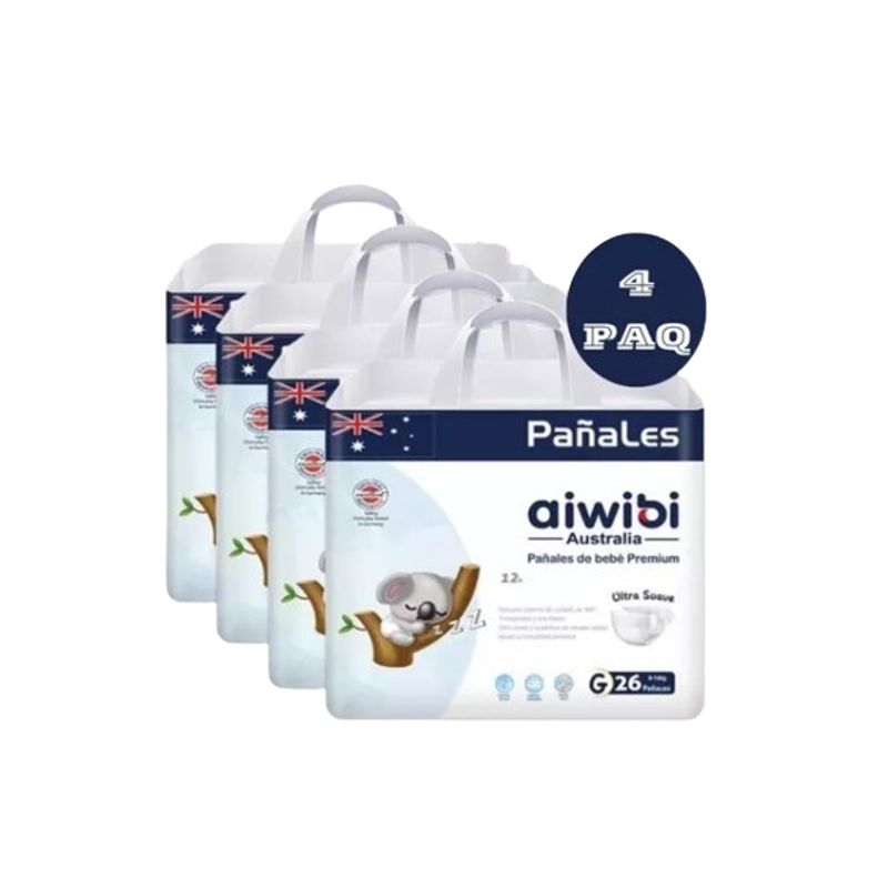GENERICO - Pañales Aiwibi Ultra Suave G X4 104 Und