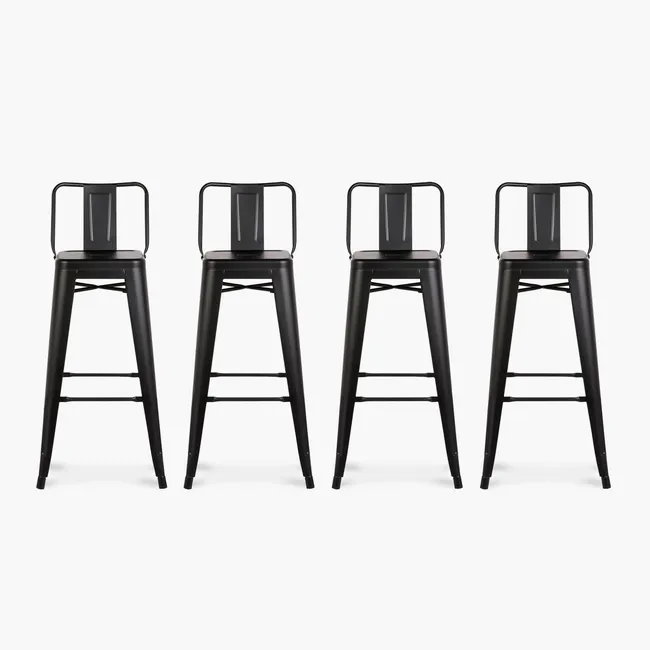 FORM DESIGN - Pack 4 Tolix Taburetes c/resp 77 Metal Negro Form