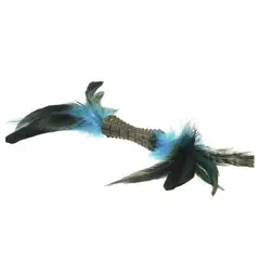 GIGWI - Juguete para gatos Johny Stick con Plumas Dobles Azul