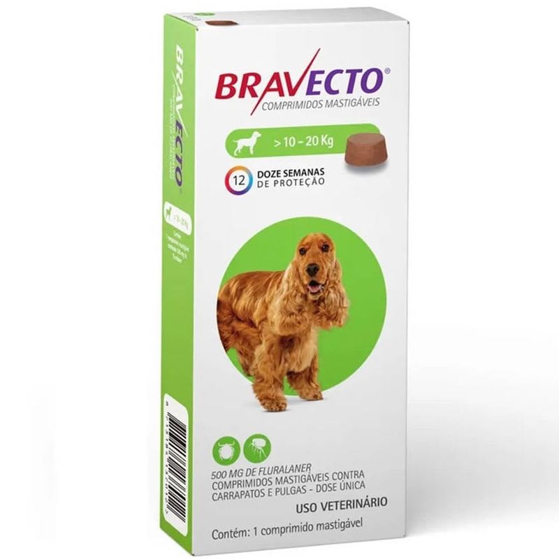 MSD - Bravecto Pulga/Garrapata 10-20 kg (3M) vcto 07/2025
