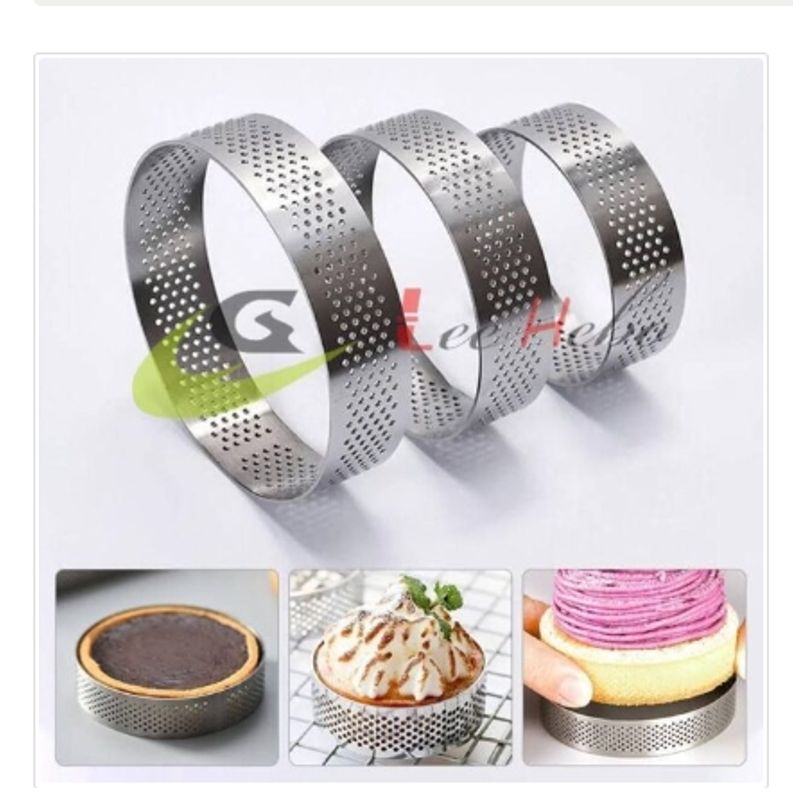 GENERICO - Molde Microperforado Redondo Acero Inoxidable 3 Piezas