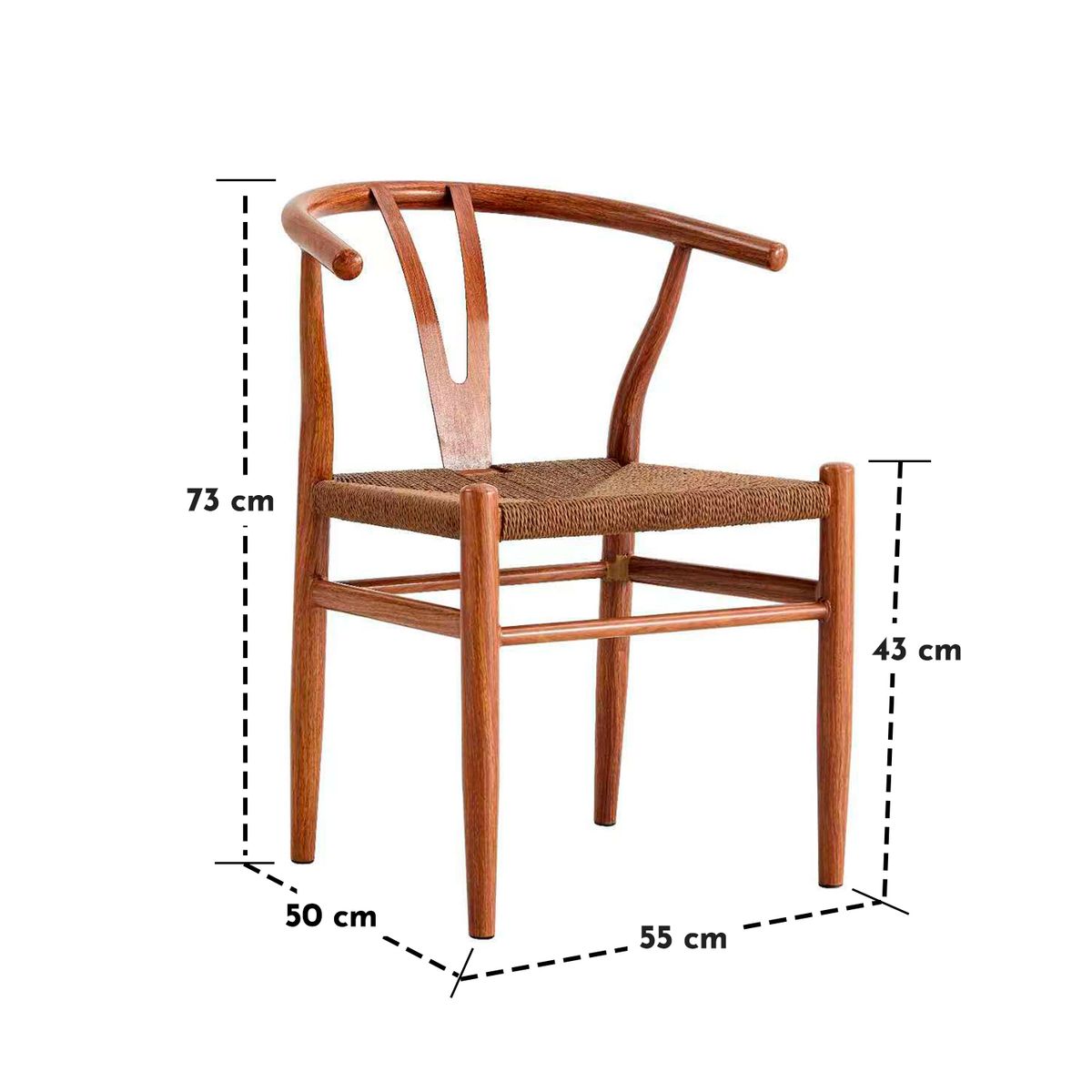 NOVAHUS - Pack 2 Sillas de Comedor Wishbone Cerezo