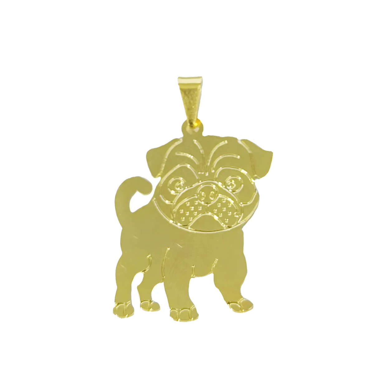 COGGIOLA - Colgante Perro Pug Enchapado Oro 18K