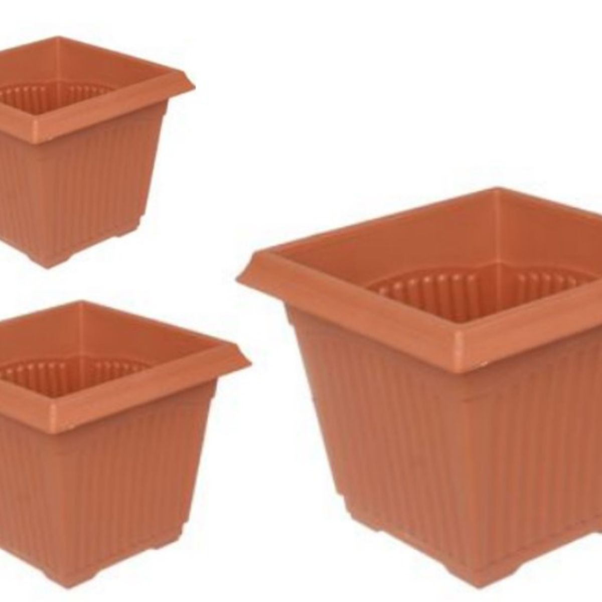 GENERICO - SET X 3 MINI MACETA MACETERO PLASTICO  20X 15CM  50461