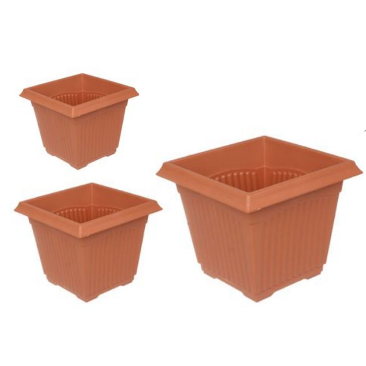 GENERICO - SET X 3 MINI MACETA MACETERO PLASTICO  20X 15CM  50461