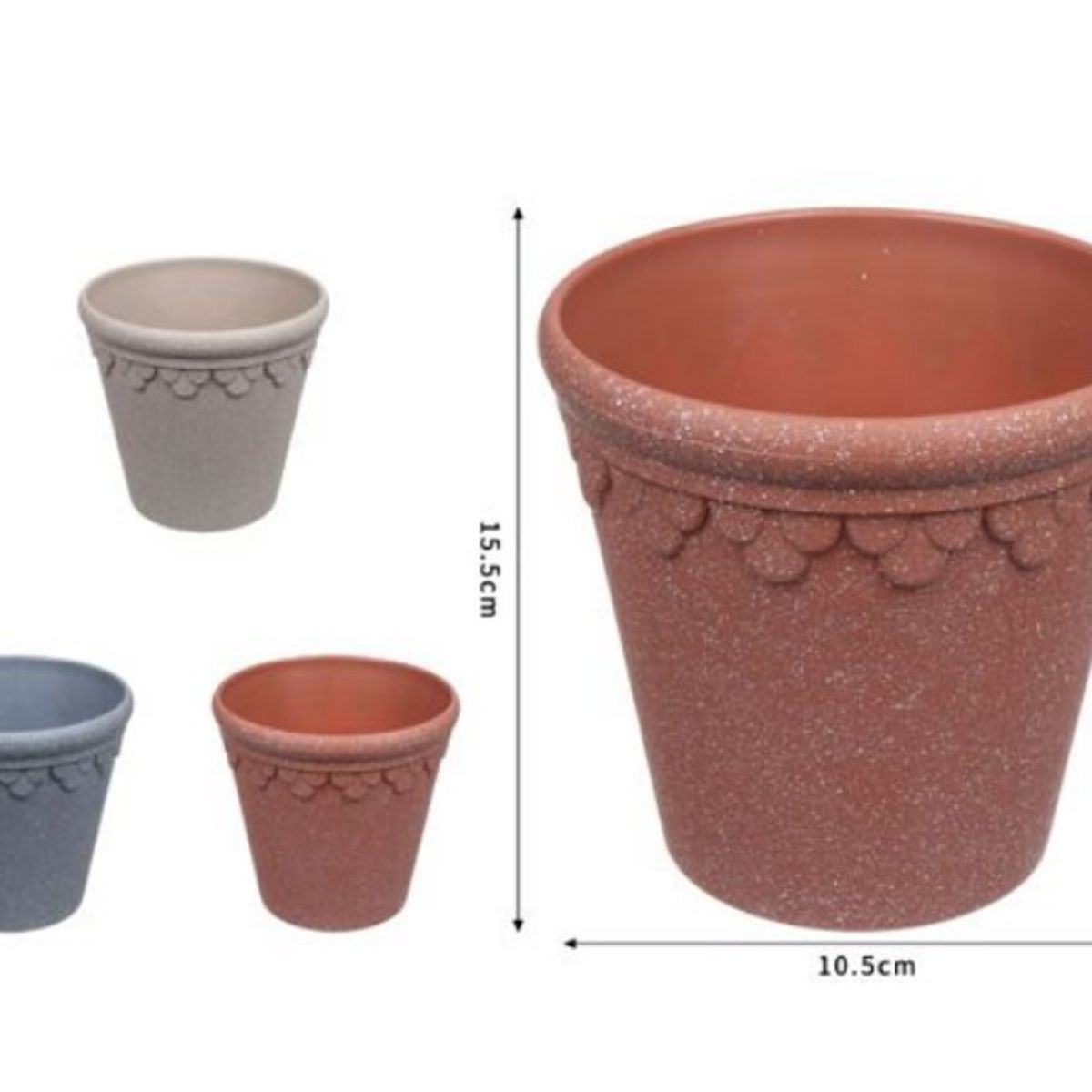 GENERICO - SET X 3 MINI MACETA MACETERO PLASTICO  15X 10CM  50472