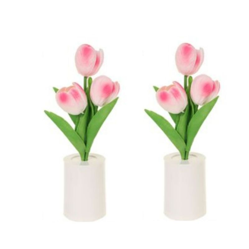 GENERICO - SET X 2 MINI MACETA CON FLORES DECORATIVO ARTIFICIAL 27X7CM C50256
