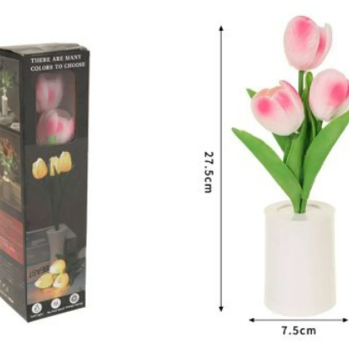 GENERICO - SET X 2 MINI MACETA CON FLORES DECORATIVO ARTIFICIAL 27X7CM C50256