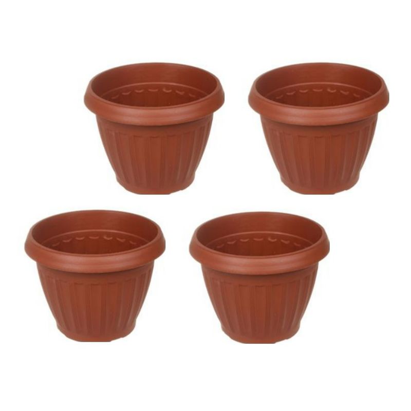 GENERICO - SET X 4 MINI MACETA MACETERO PLASTICO 16 X 11CM  50457