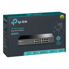 TP LINK - SWITCH TPLINK TL-SG1016DE 16-PORT GIGABIT EASY SMART - Negro
