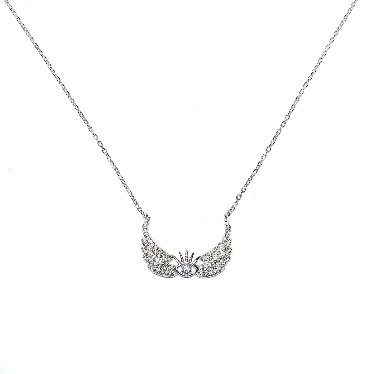 COGGIOLA - Collar Ojo Alas Circón Plata Fina 925 45cm