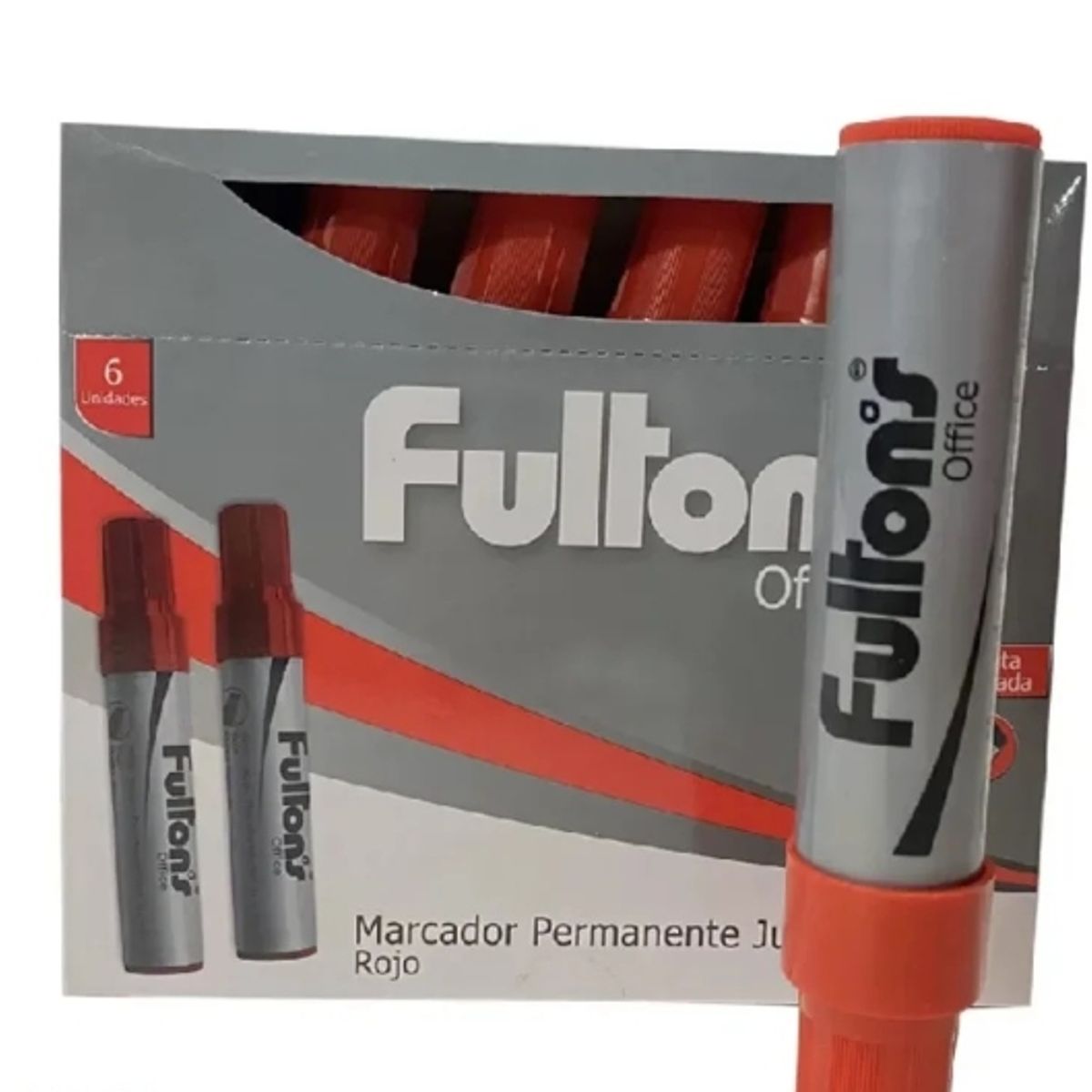 GENERICO - Marcador Permanente Color Rojo Fultonś Office