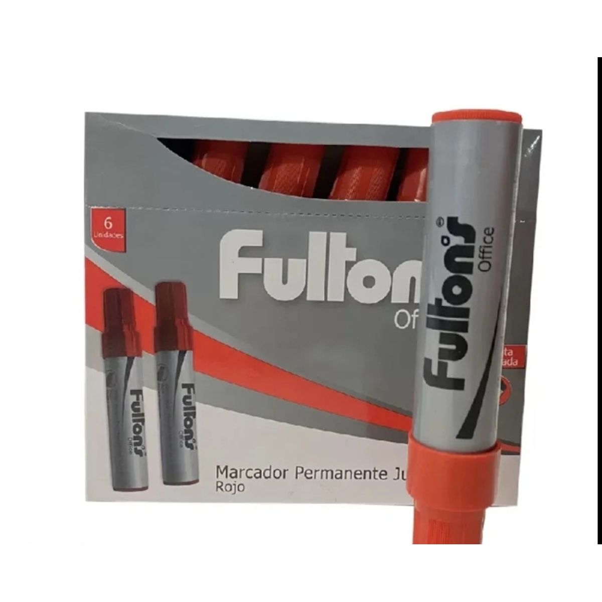 GENERICO - Marcador Permanente Color Rojo Fultonś Office