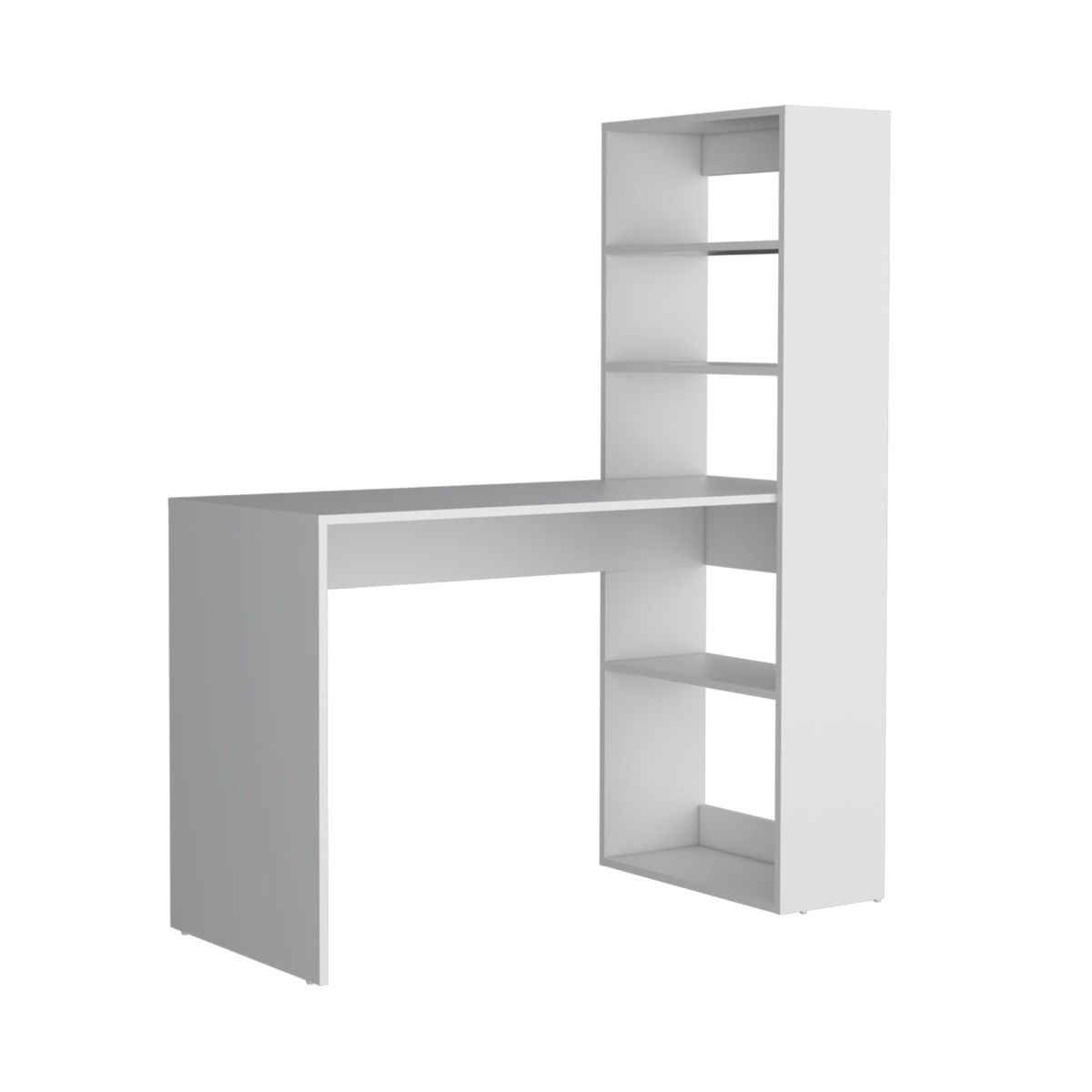 FMFURNITURE - Escritorio - Café Claro y Blanco 144x120x53 cm…