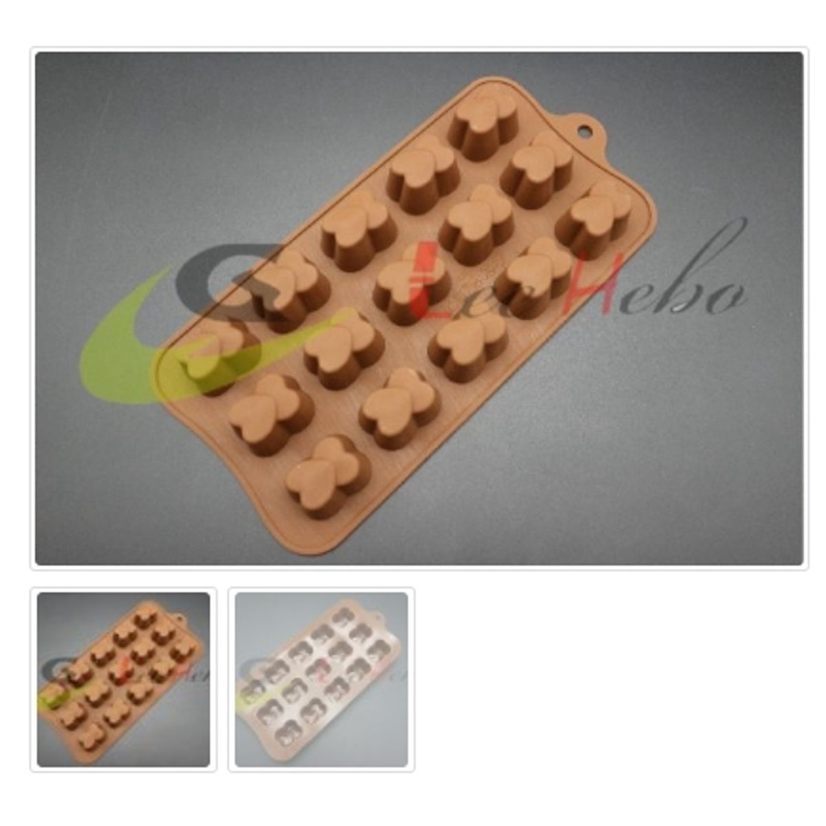 GENERICO - Molde De Silicona Molde Corazones 15 Divisiones Chocolate