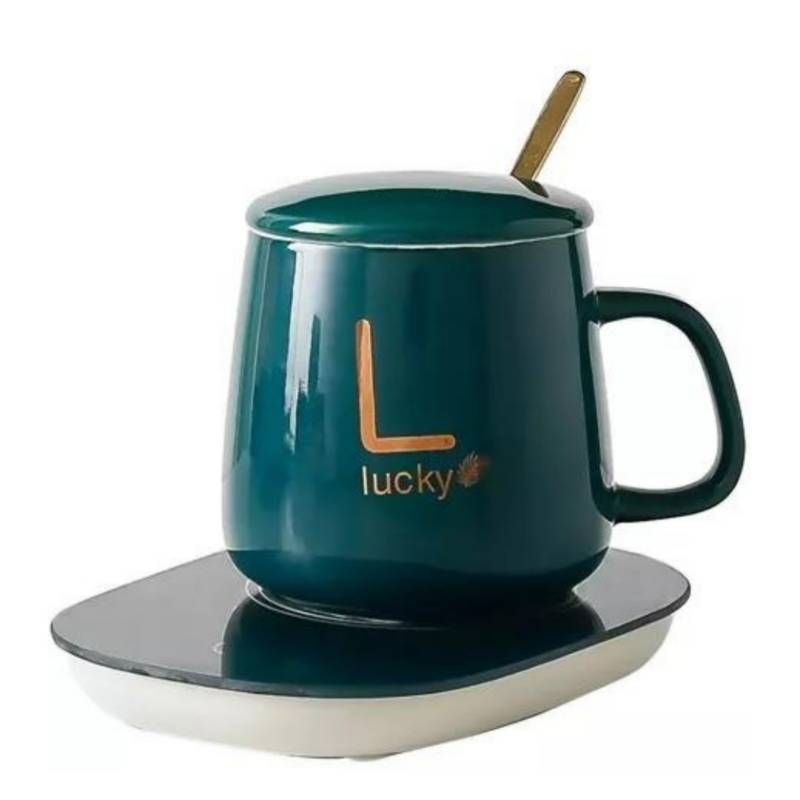 GENERICO - Taza De Cafe Y Plato Con Calentamiento Electrico - Verde