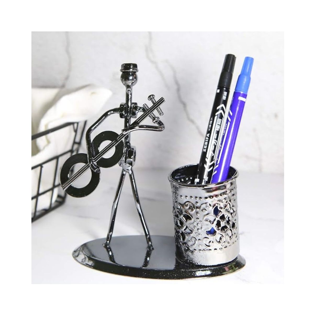 GENERICO - Adorno Recipiente De Lápices Artesanal De Hierro Oficina