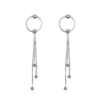 Aros Círculo Bolitas Cadena Veneciana Plata Fina 925