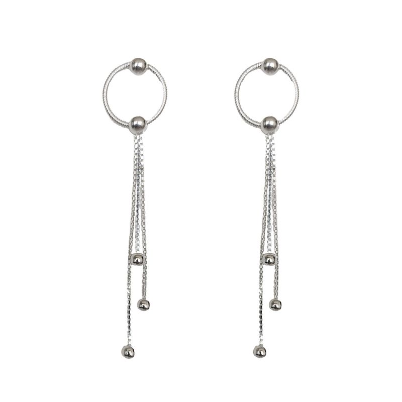 ANDREA COGGIOLA JOYAS - Aros Círculo Bolitas Cadena Veneciana Plata Fina 925