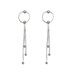 ANDREA COGGIOLA JOYAS - Aros Círculo Bolitas Cadena Veneciana Plata Fina 925
