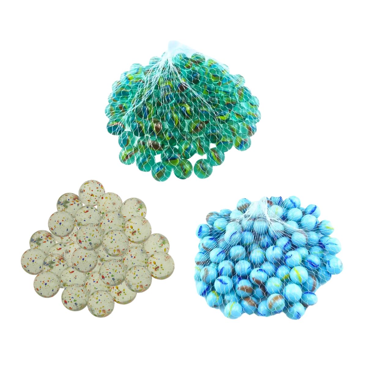 GENERICO - Súper Pack de Canicas x240 Unidades Colores Diseños Varios