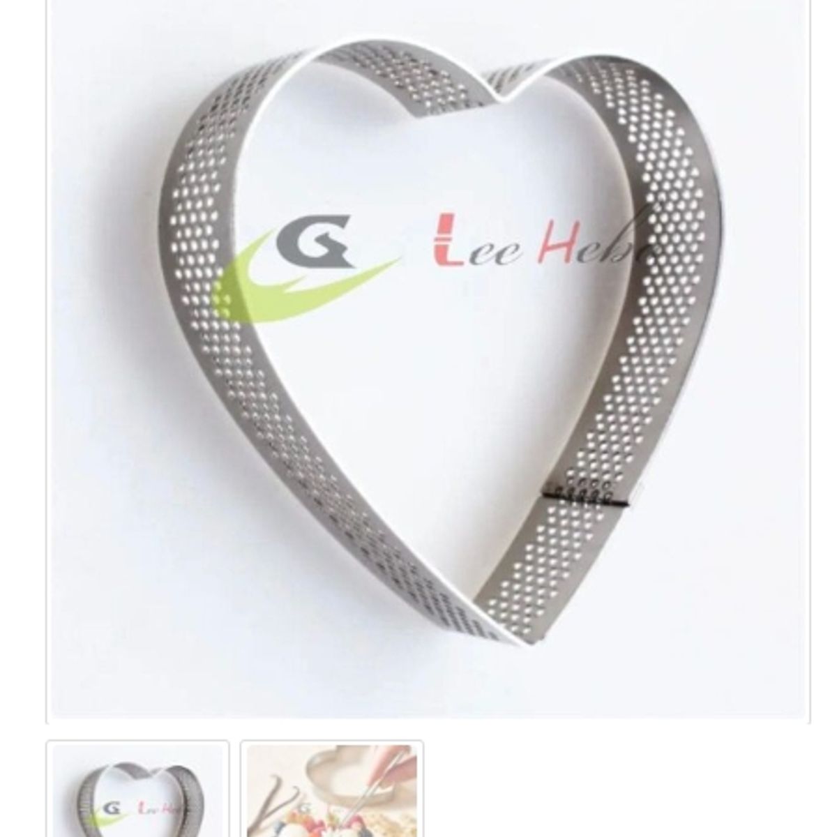 GENERICO - Molde Microperforado Corazon Acero Inoxidable 3 Piezas