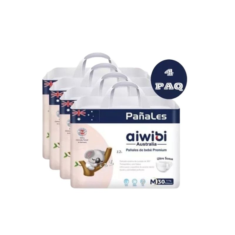 GENERICO - Pañales Aiwibi Ultra Suave M X4 120 Und