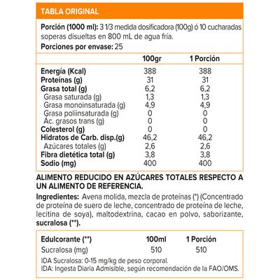 Imagen 2 del producto Weight Gainer Blend, Ganador de peso (2,5 Kg) - Original - CHOCOLATE