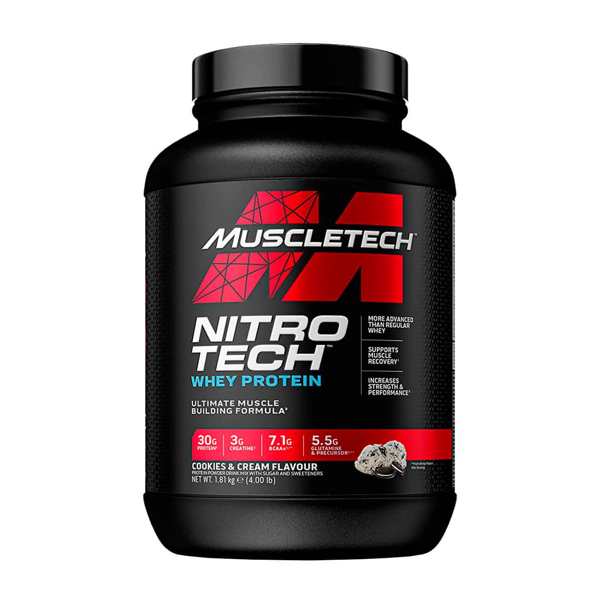 MUSCLETECH - Nitro Tech, Whey protein (4 Lb) - Original - COOKIES