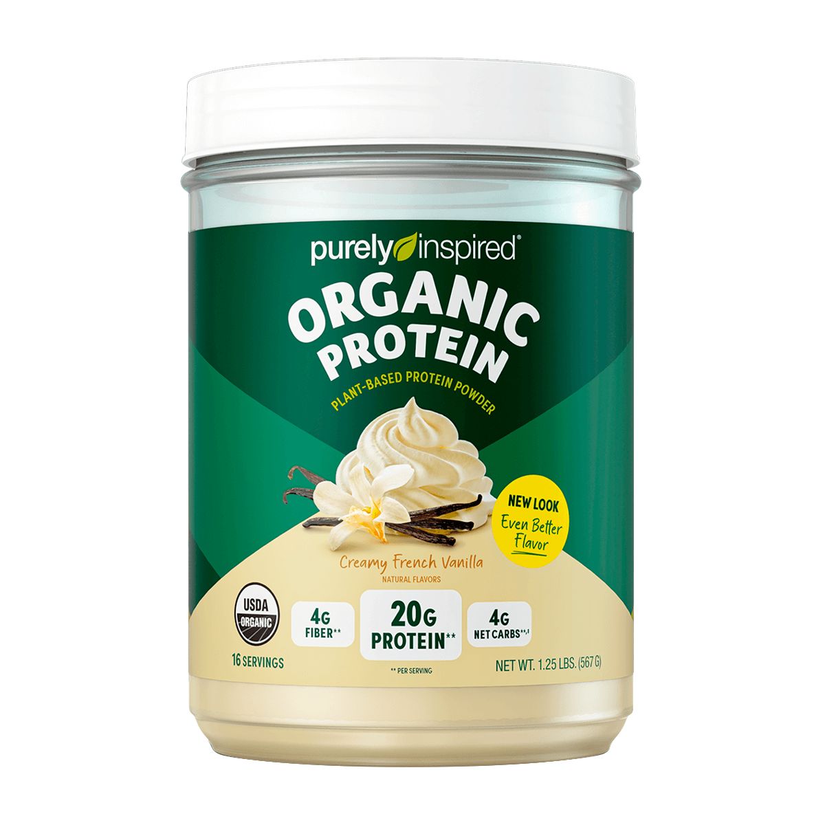 PURELY INSPIRED - Organic Protein, Proteína vegana (1,35 Lb) - Original - VAINILLA