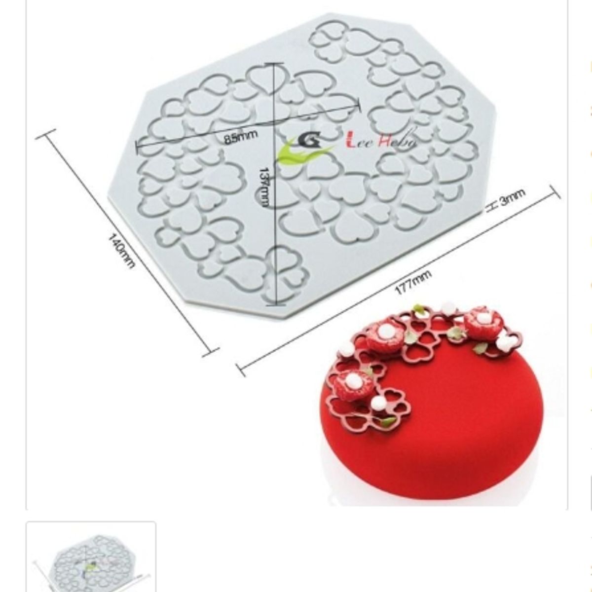 GENERICO - Molde Decoracion Reposteria Corazon Para Cup Cakes