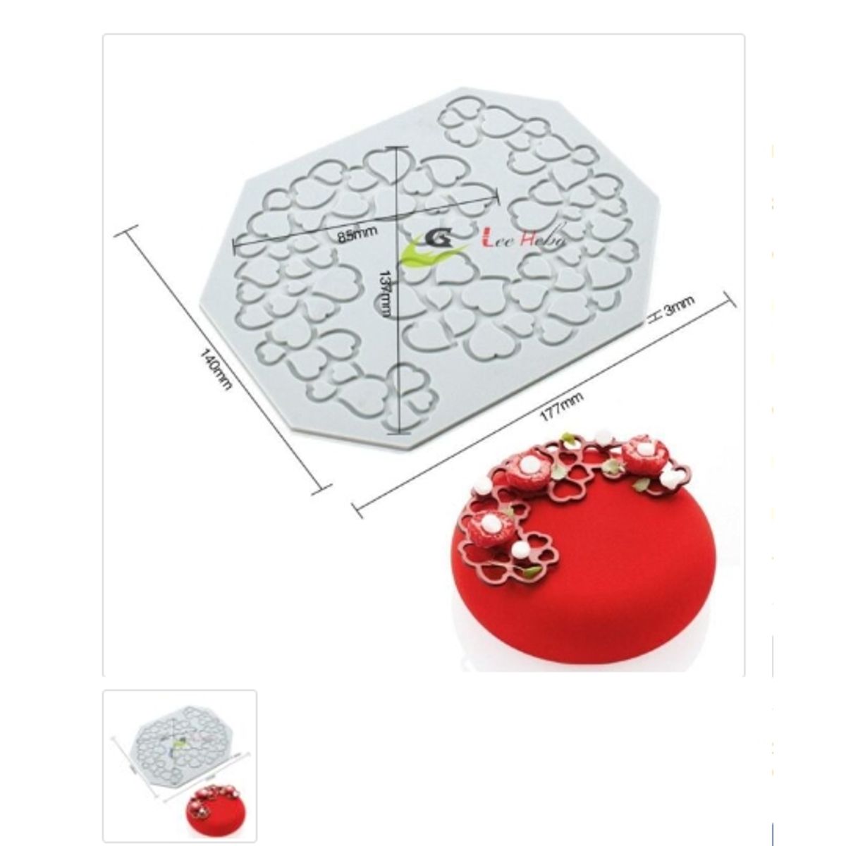 GENERICO - Molde Decoracion Reposteria Corazon Para Cup Cakes