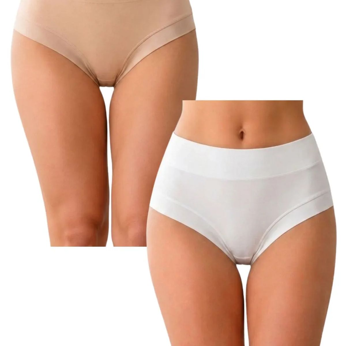 LOOK SHOP - Pack 2 Calzón Tiro Alto Mujer Tela Bambú Colores Surtidos M86